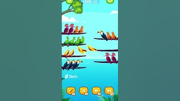 Bird Sort Color Puzzle Level 15 #shorts #birdsortcolorpuzzle #birdgame