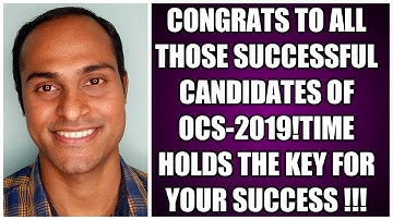 CONGRATULATIONS TO ALL TOPPERS OF OCS -2019 I TIME HOLDS THE KEY FOR YOUR SUCCESS I JOIN MAINS TEST