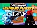 Donating BedWars Players in Pls Donate Roblox