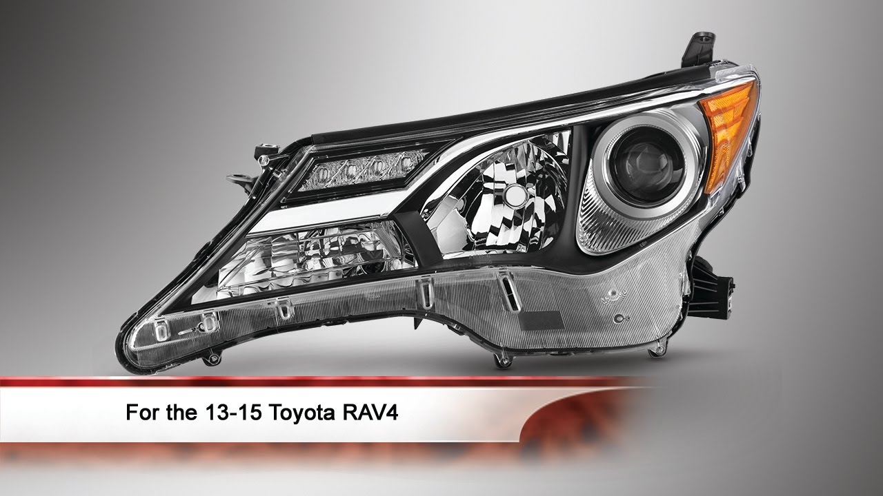 13-15 Toyota RAV4 OEM Style Headlight - YouTube