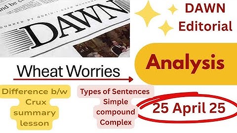 Dawn Editorial Analysis in Urdu | 25 Apr 25|Today