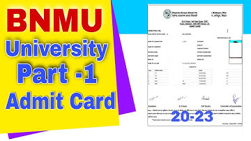 bnmu part 1 admit card 2022 Kaise download kare | how to download bnmu part 1 admit card 2022
