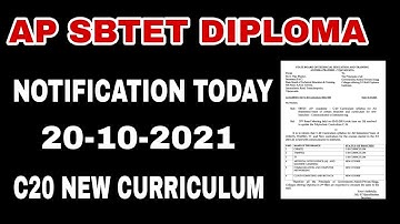 AP DIPLOMA SBTET NOTIFICATION TODAY | C20 NEW CURRICULUM 2021