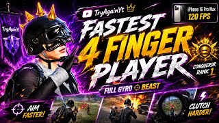 GOD OF 4 FINGER CLAW 🔱 FASTEST PLAYER IN THE WORLD FULL GYROSCOPE CRAZY REFLEX😱 1v1,1v2,1v3,1v4,1v5