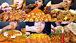 ASMR EATING SPICY CHICKEN CURRY, MUTTON CURRY, EGG CURRY | BEST INDIAN FOOD MUKBANG |Foodie India|