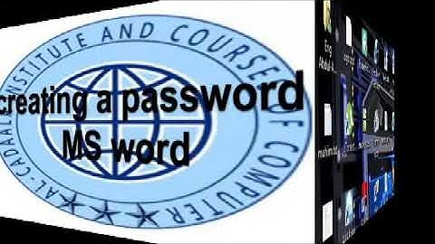 Creating password to open and to modify in ms word 2010