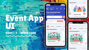 Flutter UI - Event App |  Part-1 | Speed Code | with Source Code🔥 😁😄..