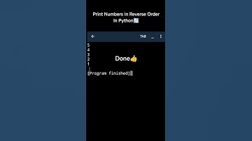 How to Print Numbers in Reverse/Backwards in Python? #Shorts #python
