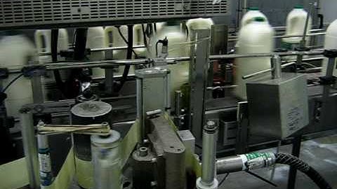 Microscan MS-860 Industrial Barcode Scanner on Milk Bottling Line