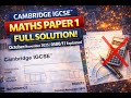 Cambridge IGCSE Maths Paper 1 (0580/11) Full Solution | Non-Calculator | Oct/Nov 2025