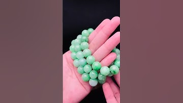 Vòng tay chuỗi hạt 12Ly Cẩm thạch Xanh Lý Táo   Natural Jadeite Jade Type B