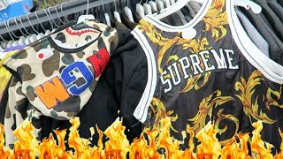 Trip To The Thrift #103 SUPREME JERSEY And BAPE SHARK HOODIE!!