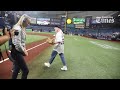 Tampa Bay Times’ Pulitzer winner Rebecca Woolington throws first pitch at Rays game