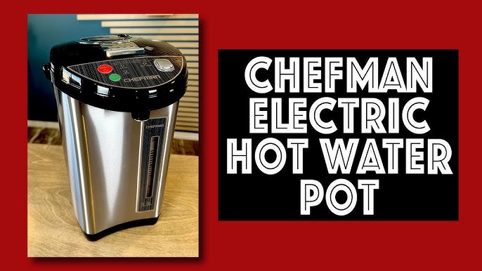 Chefman Electric Hot Water Pot Urn w/ Auto & Manual Dispense Buttons,  Safety Lock, Instant Heating for Coffee & Tea, Auto-Shutoff/Boil Dry  Protection, Insulated Stainless Steel, 5.3L/5.6 Qt/30+ Cups