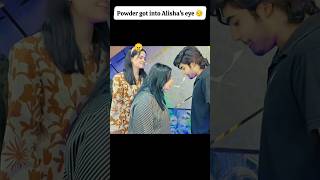 Powder got into Alisha eyes #cousinology #alisha #abubakar #shortvideo #fun #couple #love #new