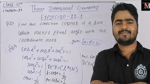 Find the direction cosines of a line which makes equal angles with the coordinate axes. #class12