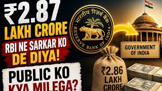 RBI Ne Sarkar Ko ₹2.87 Lakh Crore Diya… Public Ko Kya Mil...