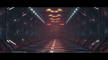 Houdini procedural modelling sci-fi corridor environment