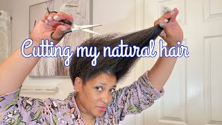 Cutting my natural hair | trimming my heat damaged natural hair |natural hair care|