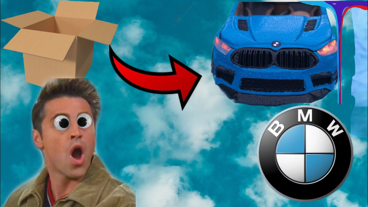 BMW M8 competition made from cardboard boxes.