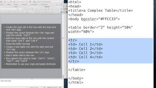 Lesson # 10 Complex Table