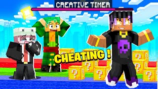 I USED CREATIVE TO CHEAT IN MINECRAFT LUCKY BLOCK RACE😱💀