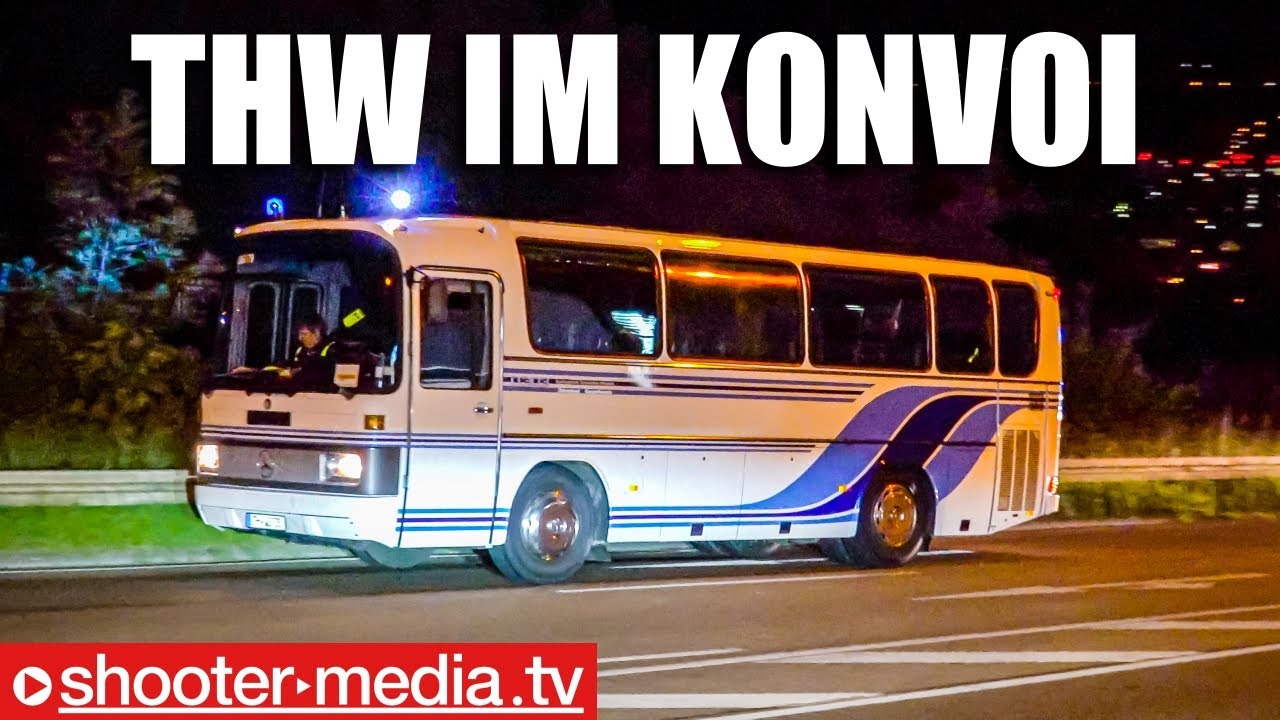 🚨 THW im Konvoi 🚨 (Verbandsfahrt mit Blaulicht) 🚨 Selbsthilfe mit Abschleppaktion wegen Defekt 🚨