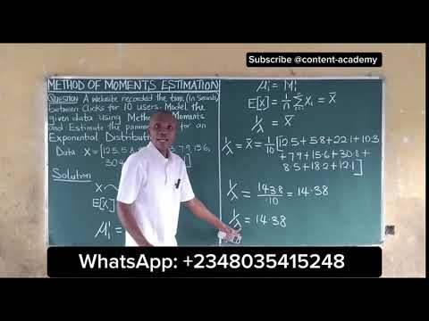 طريقة اللحظات التوزيع الأسي مجموعة البيانات الحقيقية