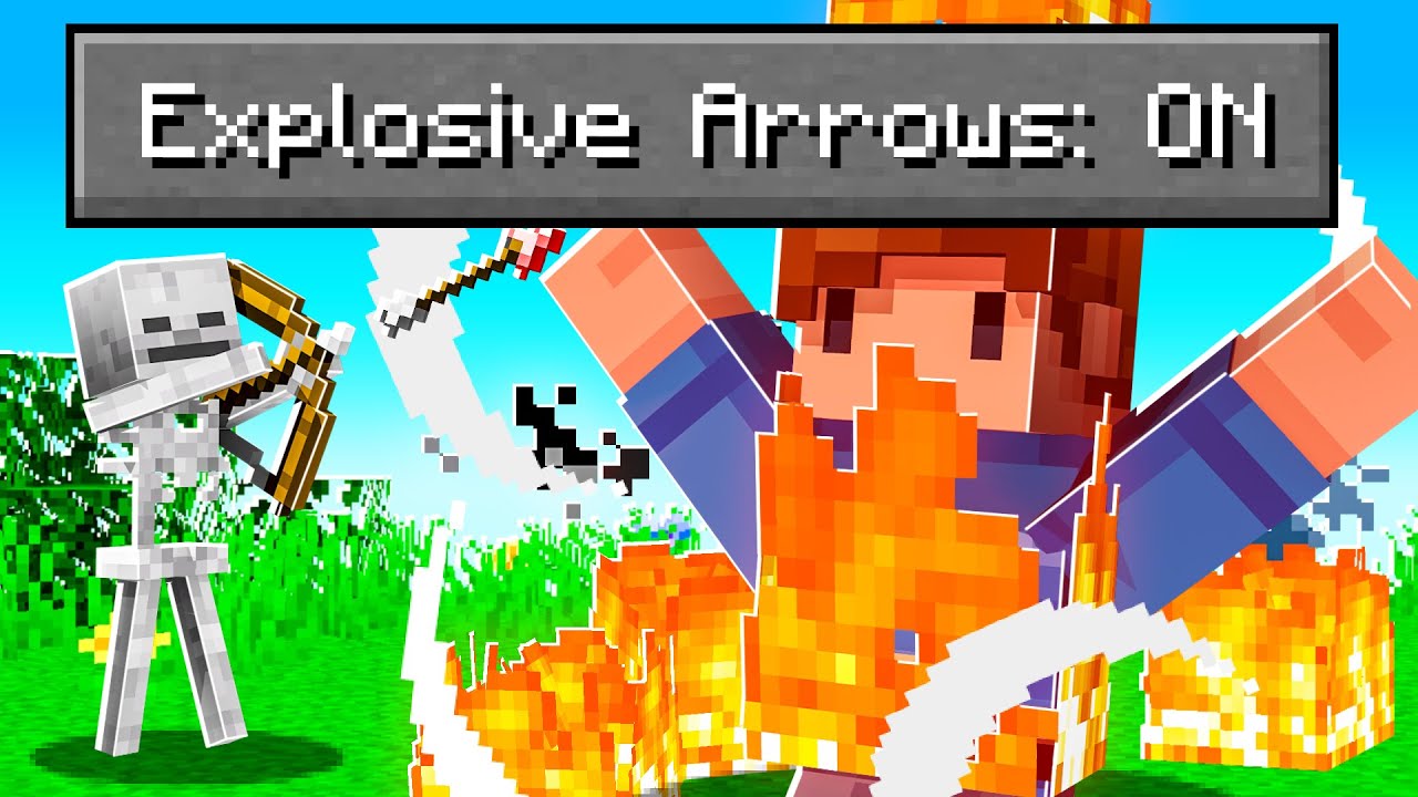 We made ARROWS EXPLODE in MINECRAFT w/ FRIENDS!