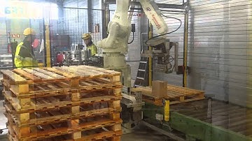 Kawasaki RD080N robotpalletiser for Belgian Shell N.V.