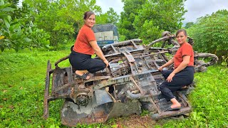 : The girl bought the 1975 Jeep scrap car, repaired and restored the entire car engine.