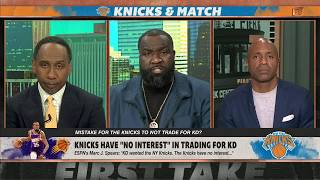 Perk's INITIAL REACTION to the Knicks PASSING on Kevin Durant 🗣️ 'THE AUDACITY!' | First Take