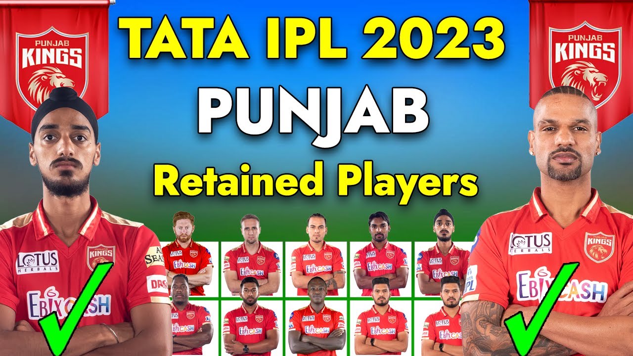 IPL 2023 | PBKS Retained Players 2023 | Punjab Kings Squad 2023