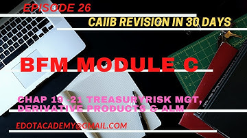 # 26 CAIIB BFM Revision Module C Chap 19 to 21 Treasury Risk Management, Derivative Products & ALM