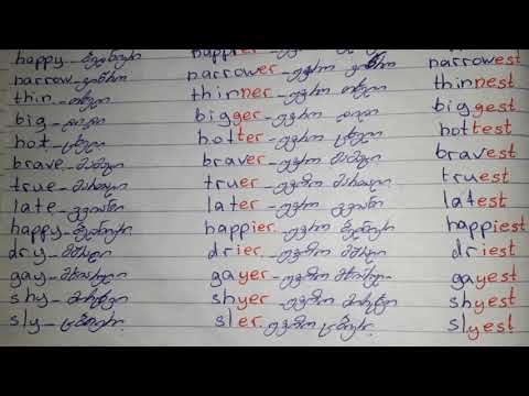 Degrees of comparison of Ajectives ზედსართავი სახელის ხარისხები