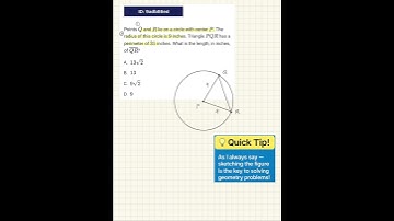 Digital SAT Math - Geometry | Circle & Triangle Perimeter Reasoning | ID: 9adb86ed
