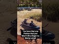 What happens when a kayak gets pushed onto land?