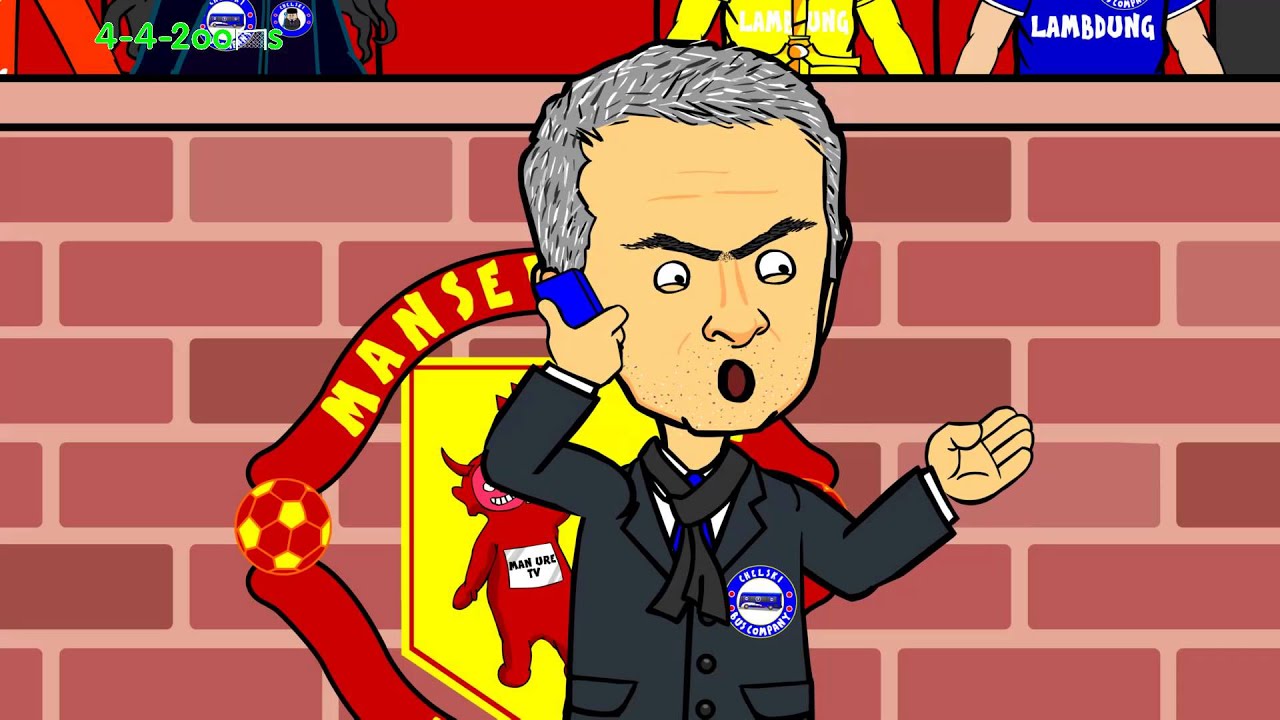 👹Manchester United vs Chelsea 1-1🚍 2014 (football cartoon, goals