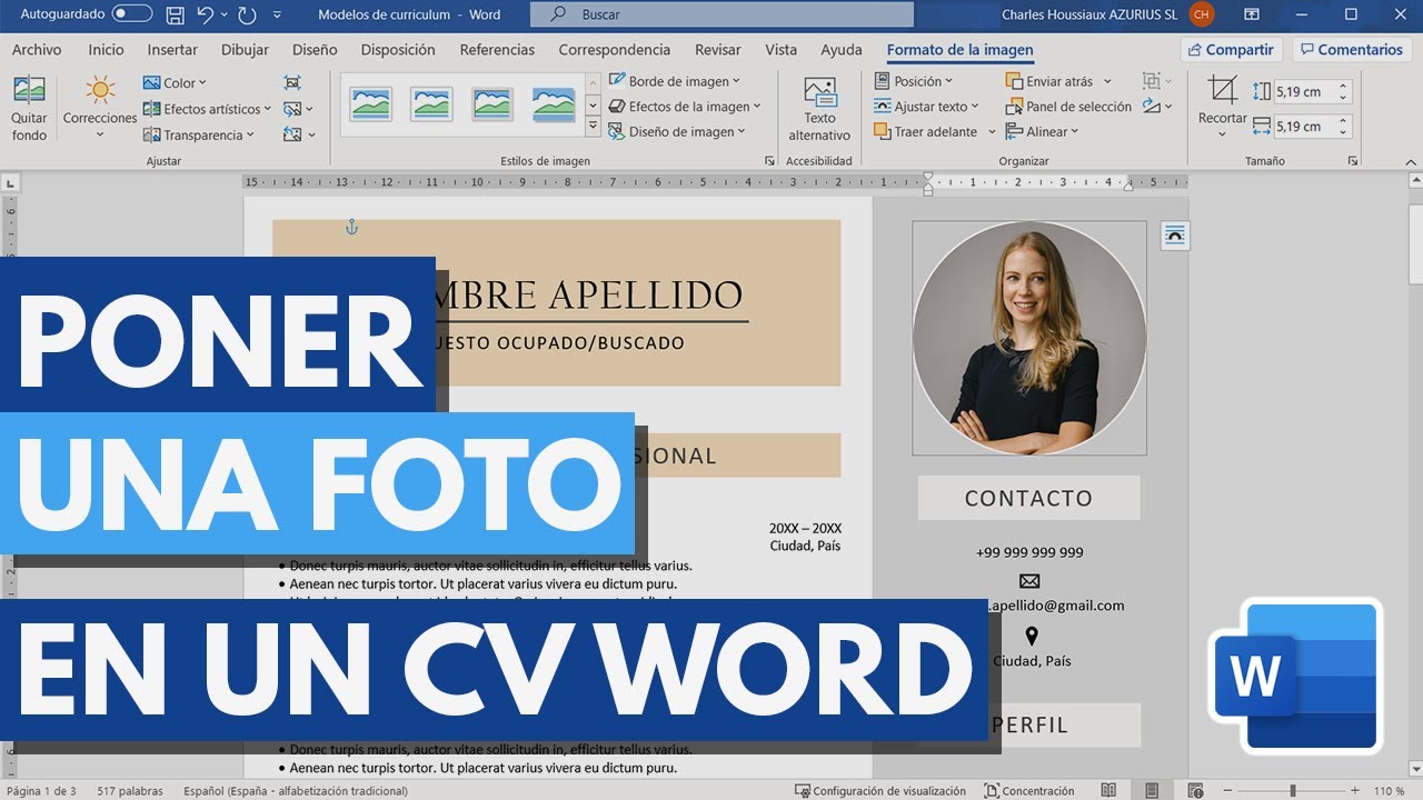 Como hacer un curriculum en word