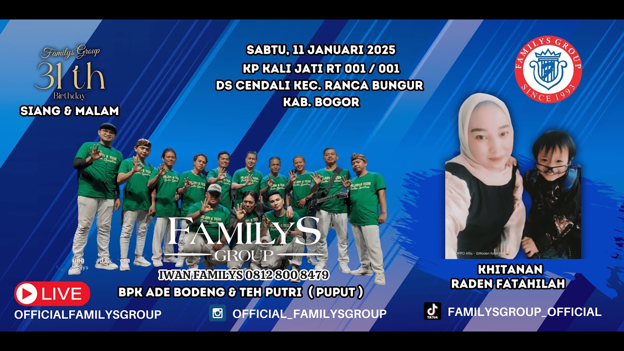 LiveStream FamilysGroup Edisi Kp Kali Jati Ds Cendali Ranca Bungur  Bogor 11 Januari 2025(MALAM)