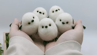 [羊毛フェルト]シマエナガ作ってみた[woolfelt]I made a longtailed tit with wool felt