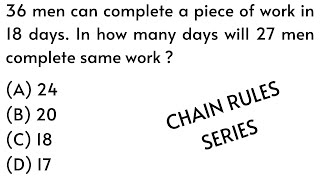 36 men can complete a piece of work in 18 days. In how many days will 27 men |PPSC |Math |Urdu/Hindi
