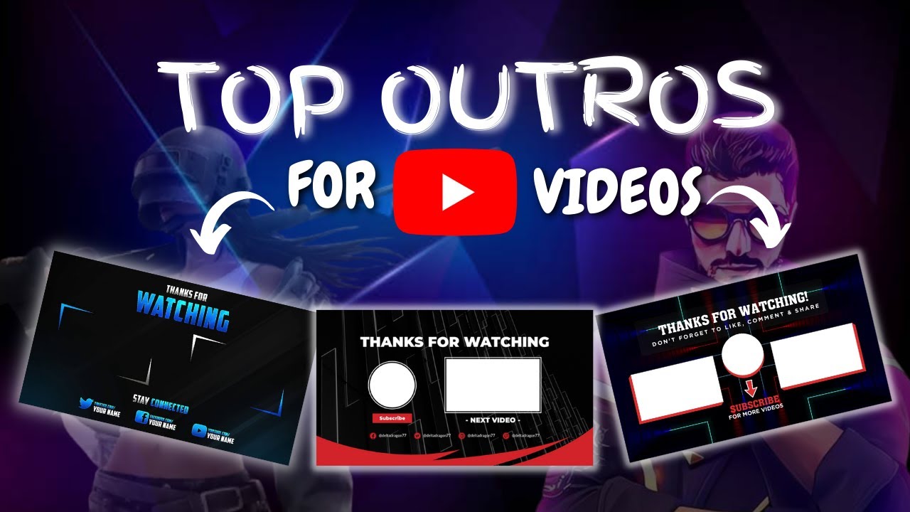 Top 10 Youtube Endscreen Template Outro Template For Free No