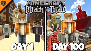 I Survived 100 Days in Minecraft ATTACK ON TITAN \& here's what happened...