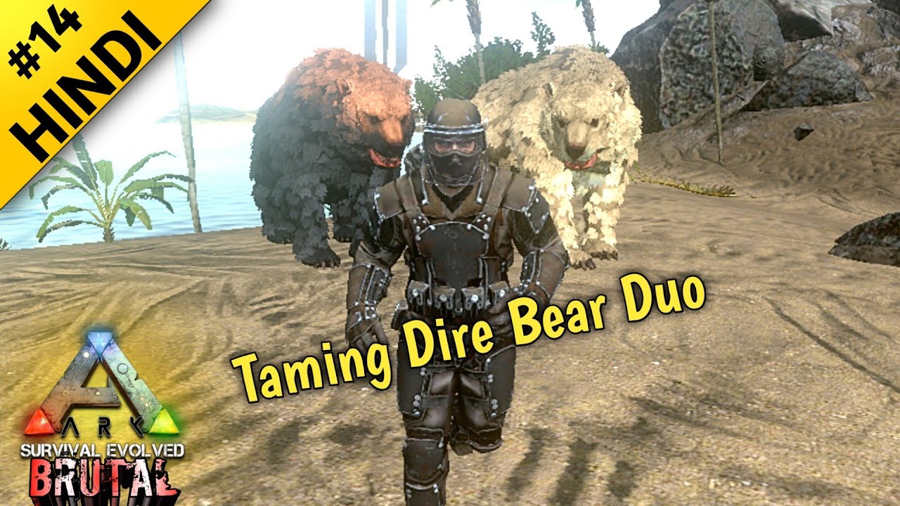 Taming Dire bear duo | Ark mobile brutal #14