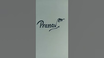 How to write "Pranav" name in cursive handwriting