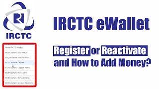 IRCTC eWallet Register or Reactivate and How to Add Money?