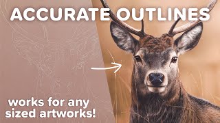 How to Create the ACCURATE OUTLINES From a Reference Photo - For Any Sized Artworks!