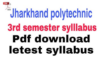 Jharkhand polytechnic 3rd semester syllabus || polytechnic24 || pdf download