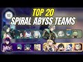 20 different teams for 44 spiral abyss  genshin impact